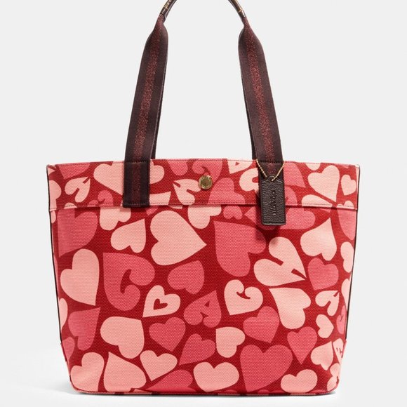 NWT Coach Heart Print LG Tote handbag - Picture 1 of 3